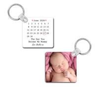 Drifting Ducks Personalised Plastic Keyring Gift | The Day You Became My Mummy & Photo Keychain | Custom Printed with Photo, Date & Love From Name