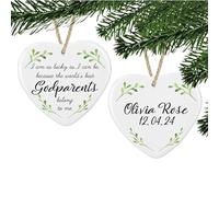Drifting Ducks Personalised Sentimental Keepsake Best Godparents Ceramic Heart Hanging Christmas Tree Bauble Decoration Christening Gift
