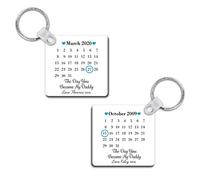 Drifting Ducks Personalised Sentimental Keepsake Day You Became My Daddy Date Double-Sided Plastic Keyring Father's Day New Baby Gift