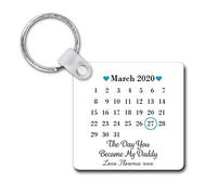 Drifting Ducks Personalised Sentimental Keepsake Day You Became My Daddy Date Plastic Keyring Father's Day New Baby Gift