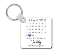 Drifting Ducks Personalised The Day You Became My Daddy Keyring | The Moment You Became A Daddy Plastic Keychain | Custom Date, Year & Love From Message