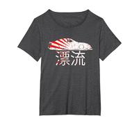 Drifting Race Car Japanese Drift Sports Auto Retro Import T-Shirt, Women's Plus, Dark Heather Grey, 2X
