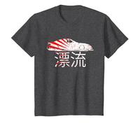 Drifting Race Car Japanese Drift Sports Auto Retro Import T-Shirt, Youth, Dark Heather Grey, Small