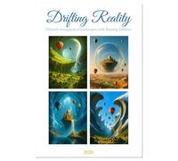 Drifting Reality (Desk Calendar 2026 DIN A5 portrait), CALVENDO 12 Month DeskCalendar: Let your gaze drift with balloons over worlds that exist only in dreams - imagined by AI, inspired by wonder