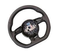 Drifting Steering Wheel Compatible With For A3 A4 A5 A6 A7 Q3 Q5 Q7 Car Steering Wheel Custom Sutures Flat Bottom Sports Steering Wheel Interior Accessories(White,Size 1)