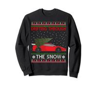 Drifting Through The Snow Ugly Christmas Sweater Tree Car Sweatshirt