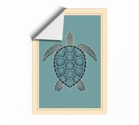 Drifting Turtle Coastal Unframed Wall Art Print A2 (59.4×42cm), Wall Decor for Living Room, Bedroom, Office & Home, Art Gift