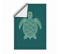 Drifting Turtle Japandi Unframed Wall Art Print A3 (42×29.7cm), Wall Decor for Living Room, Bedroom, Office & Home, Art Gift