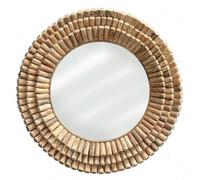Driftwood Bamboo Large Round Wall Mirror