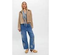 Driftwood Barbie Barrel Jeans at Free People in Daisy Patchwork, Size: 27 - female