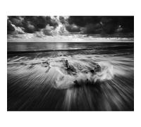 Driftwood Breaking Waves Large Canvas Wall Art Print