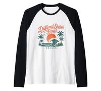 Driftwood Shores Beach Oregon Sunset Wave Raglan Baseball Tee