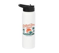Driftwood Shores Beach Oregon Sunset Wave Stainless Steel Insulated Water Bottle