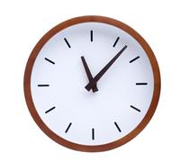 Driini Modern Mid Century Wood Analog Wall Clock (12") - Battery Operated with Silent Sweep Movement - Small Decorative Wooden Clocks for Bedrooms, Bathroom, Kitchen, Living Room, or Office