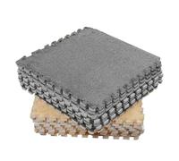 DriKou 10Pcs Plush Puzzle Foam Floor Mat,oft Thicken Fluffy Interlocking Square Foam Tiles Area Rugs Carpe for Living Room Bedroom 11.8 X 11.8in