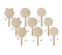 DriKou 3 juegos de juguetes de bebé con sonajero de Madera de dibujos animados, pintura artesanal de Madera, adornos de Colores para educación temprana, manualidades, de