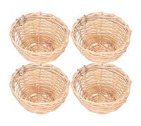 DriKou 4PCS Nest, Cave with Hook for Parrot Multi Functional Hand Woven Sturdy Practical, Weaving Bird Nests for Small Birds Such as Small Parrots Canaries