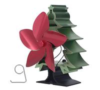 DriKou 5 Blade Heat Powered Stove Fan, Adjustable Speed Thermoelectric Fireplace Fan Christmas Tree Style for Home Operation Circulating Warm Air Wood Stove Accessories