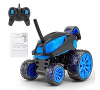 DriKou 5-Wheel Balance Design RC Stunt Drift Car, 2.4GHz High Speed Remote Control Racing Vehicle with 360° Full Rotation and LED Lights All Terrain Rubber Tires Toy for Kids Teens (Blue)