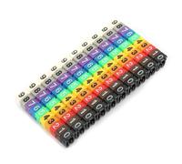 DriKou Digital Number Tube Wire Cable Marker,Colorful Plastic Clip on Cable Straps for Fix Cables (100pcs KCM-2.5MM 2.5 Square Meters)