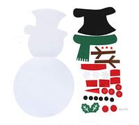DriKou DIY Felt Snowman, Detachable Double Sided Christmas Felt Snowman Games Set Xmas Ornament Wall Hanging Games for Kids Gifts Christmas Door Wall Hanging Decor Home Decoration (Red and Green)