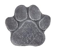 DriKou Dog Pawprint Memorial Stone, DIY Lettering Dog Grave Marker Pet Monument for Outdoor Lawn Patio (Rock Grey)