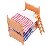DriKou Doll Bunk Bed,Plastic Miniature Dollhouse Double Bed 1:12 Dollhouse Simulation Life Decoration Scene Ornament With Ladder For Dollhouse Decor For Children Gifts
