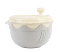 DriKou Salad Spinner High Efficiency Multifunctional Easy Using Vegetable Washer and Salad Chopper for Home (Beige)