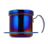 DriKou Stainless Steel Vietnamese Style Coffee Maker Pot Coffee Drip Brewer for Home Kitchen Office Outdoor (Blue)