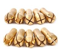 Drilax 10 Pcs Brass Collet Set Compatible with Dremel Rotary Tools | 0.5mm to 3.2mm (1/8") Bit Sizes | 5/32" Shank Compatible | Improved Precision Chuck
