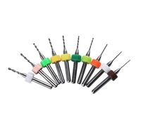 Drilax 10pcs 0.6mm to 1.5mm Tungsten Carbide Macro Drill Bits 1/8" Shank for PCB Dremel Jewelry CNC Flexible Metals PCB Engraving Tool