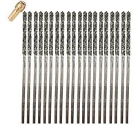1mm Diamond Drill Bits 20 Pieces Glass Drill Bit Set Compatible with Dremel Drill Bits - Collets Included for Custom Jewelry with Sea Glass, Sea Shells, Gemstones Bracelets
