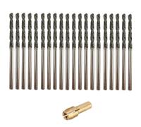 Drilax 20 Pc 2.5mm Diamond Drill Bit Set, Rotary Tool Bits with Collet, Compatible with Dremel for Glass, Sea Glass, Shells, Gemstones, Ceramic, Jewelry Making & Lapidary