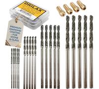 Drilax 24-Piece Diamond Drill Bit Set (1mm, 1.5mm, 2mm, 2.5mm) Compatible with Dremel Rotary Tools, Includes 4 Collets - for Stones, Sea Glass, Shells, Gemstones & Jewelry