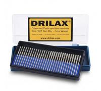 Drilax 30-Pc Diamond Drill Bit Set, 15x 2mm & 15x 3mm, 1/8 Inch Shank Dremel Compatible for Glass, Sea Glass, Gemstones, Ceramic & Lapidary Jewelry Making
