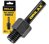 Drilax 5/8-11 to 3/8 inch Drill Adapter Attachment, Threaded Arbor Shaft for Diamond Hole Saws and Sanding Tools, 5/8-11 Male to 3/8 Triangle Shank Professional Results for Home Renovations DIY Jobs
