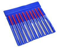 Drilax Diamond Coated Needle File Set 10 Pieces 5-1/2″ Long Sharpening Tool Kit Various Shapes