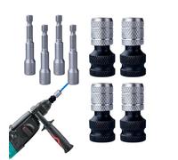 Drill Adapter - 5 x 1.8 x 1.8 cm Quick Release Metal Attachment Screwdriver Converter 4 Piece Tool Set Heavy Duty Design with Smooth Ratchet Function | Adapter for Home Furniture