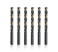 Drill America 13.00mm High Speed Steel Black & Gold KFD Split Point Drill Bit (Pack of 6), KFD Series