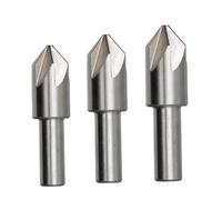 Drill America 3 Piece 6-Flute Countersink Set, Sizes: 1/4, 3/8 and 1/2, 82 Degrees