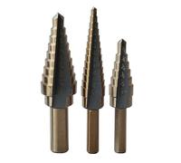Drill America 3 Piece HSS Black & Gold Step Drill Bit Set, (Sizes #1 to #3)