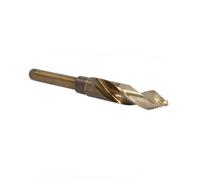 Drill America 57/64" Cobalt Stepped Drill Bit with 1/2" Reduced 3-Flat Shank, Gold Oxide Finish for Drilling Acrylic, Steel, Hard Metals, GSC Series