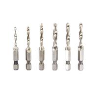 Drill America 6 Piece Metric Combined Drill Tap and Countersink Set with 1/4" Quick Change Hex Shank