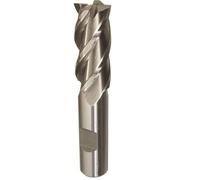 Drill America DWCF Series High-Speed Steel End Mill, Polished Finish, 4 Flute, Square End, 1-7/8" Cutting Length, 1" Cutting Diameter, 4-1/8" Length, 3/4" Shank (Pack of 1)
