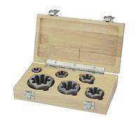 Drill America - DWTHXNPT-SET 6 Piece NPT Pipe Die Set, 1/8", 1/4", 3/8", 1/2", 3/4" and 1", Rethreading, Carbon Steel, Wooden Case