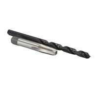 Drill America POU Series 1/8" NPT Tap and Drill Set, 1/8" Carbon Steel NPT Tap and "R" HSS Drill Bit in Plastic Case