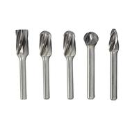 Drill America POUDULNF 5 Piece Non-Ferrous Carbide Burr Set, Grinder Bit Kit, Rorary File Kit
