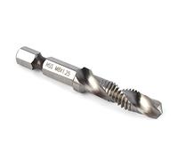 Drill and Tap Bit, HSS Drill Tap Bit M8 1/4" Hex Shank Drill & Tap Taper Drill Bits High-speed Steel Hex Tap Power Tool Part for Tapping in Wood Plastic and Aluminum