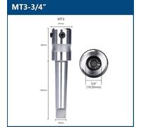 Drill bit 1pc Annular Cutter Arbor Morse Taper Fit MT2 MT3 3/4 Inch Collet Chuck Hollow Drill Bit Holder Adapter for Metal Working (Color : MT3)