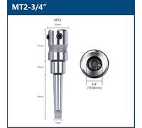 Drill bit 1pc Annular Cutter Arbor Morse Taper Fit MT2 MT3 3/4 Inch Collet Chuck Hollow Drill Bit Holder Adapter for Metal Working (Color : MT2)
